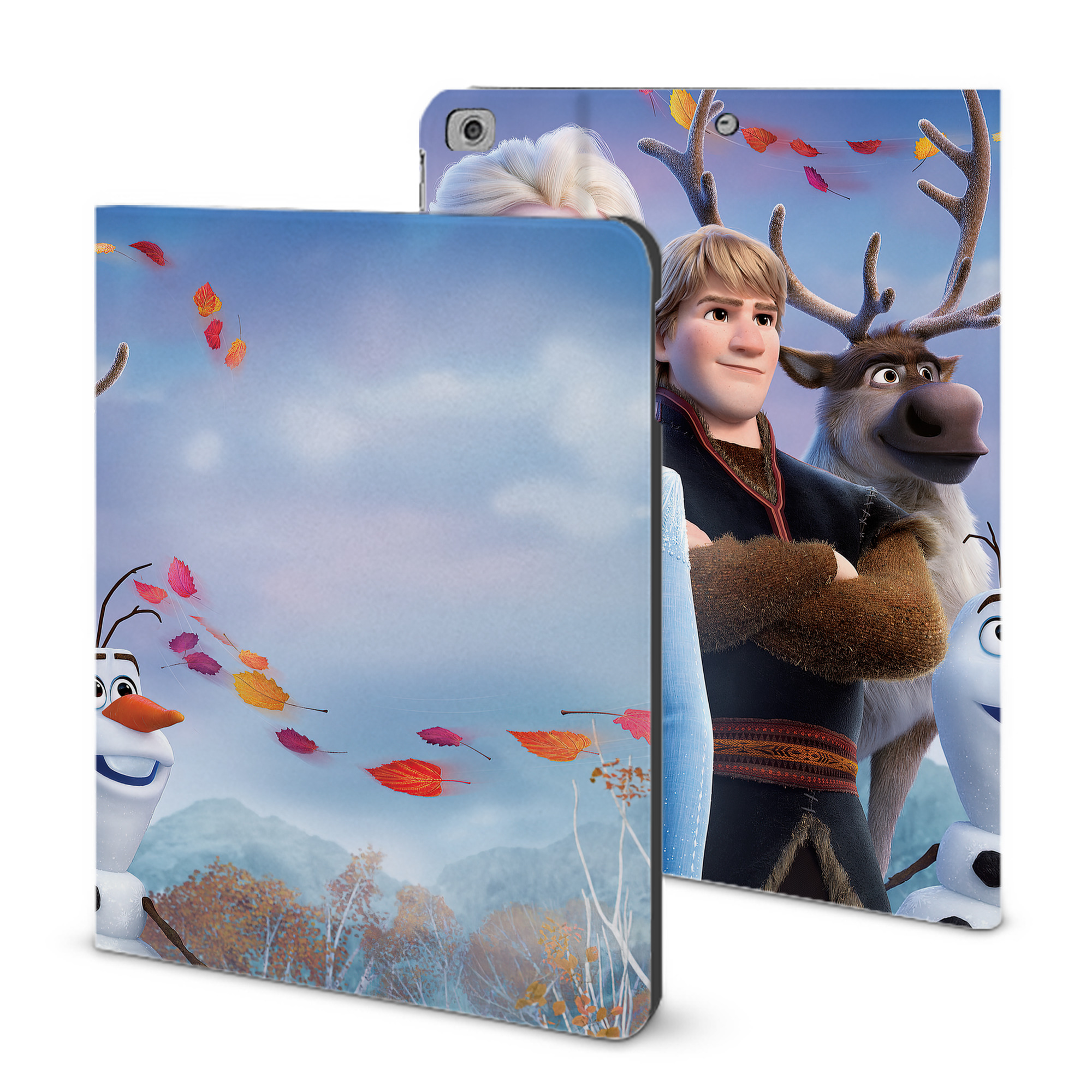 （画像用） アナと雪の女王 アンナ エルサ Frozen Anna Elsa IPad ケース ブック型 PUレザー TPU 耐衝撃 軽量 薄型 ペン収納なし 全面保護 IPad 各モデル対応